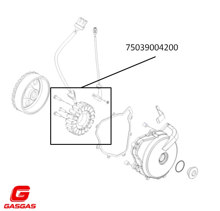 Статор, магнето генератора мотоцикла 75039004200, 750 39 004 200 GasGas SM 700