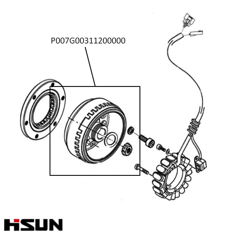 Генератор багги Hisun Sector 550, 750 P007G00311200000, P007G00311200200